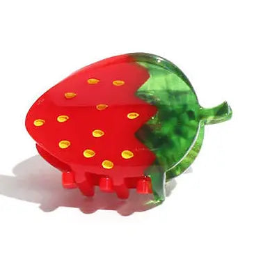Mini Red Strawberry Hair Claw Clip